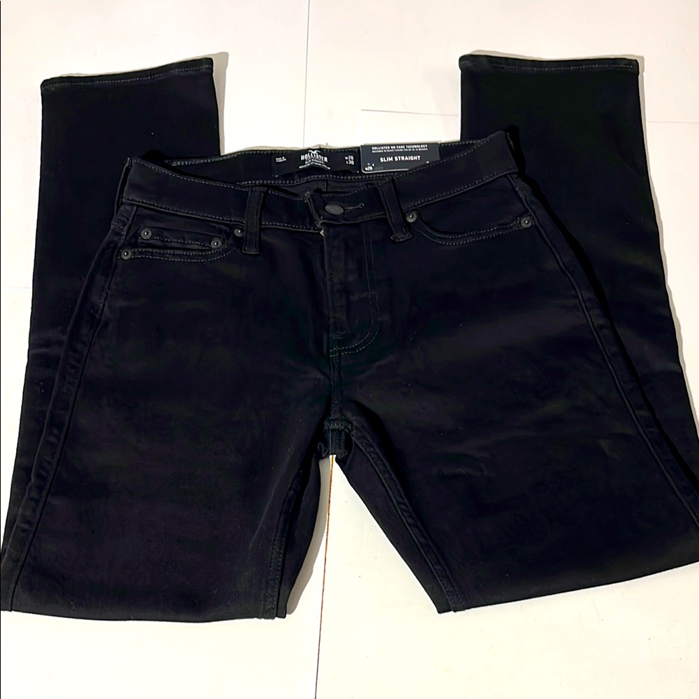 Hollister Black Slim Straight Jeans Sz 26 New! Denim Abercrombie